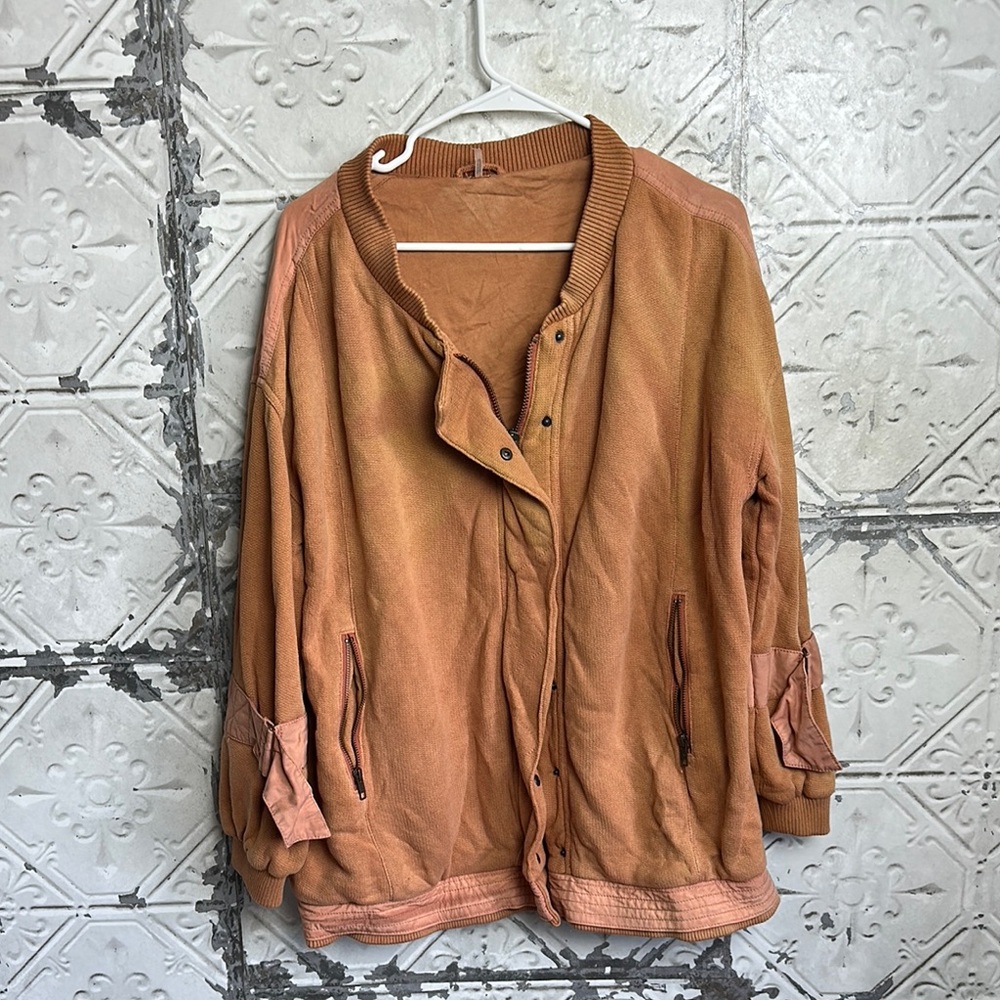 Free people Orange bomber jacket - NEEDS LOVE